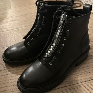 Black Leather Ankle Boots